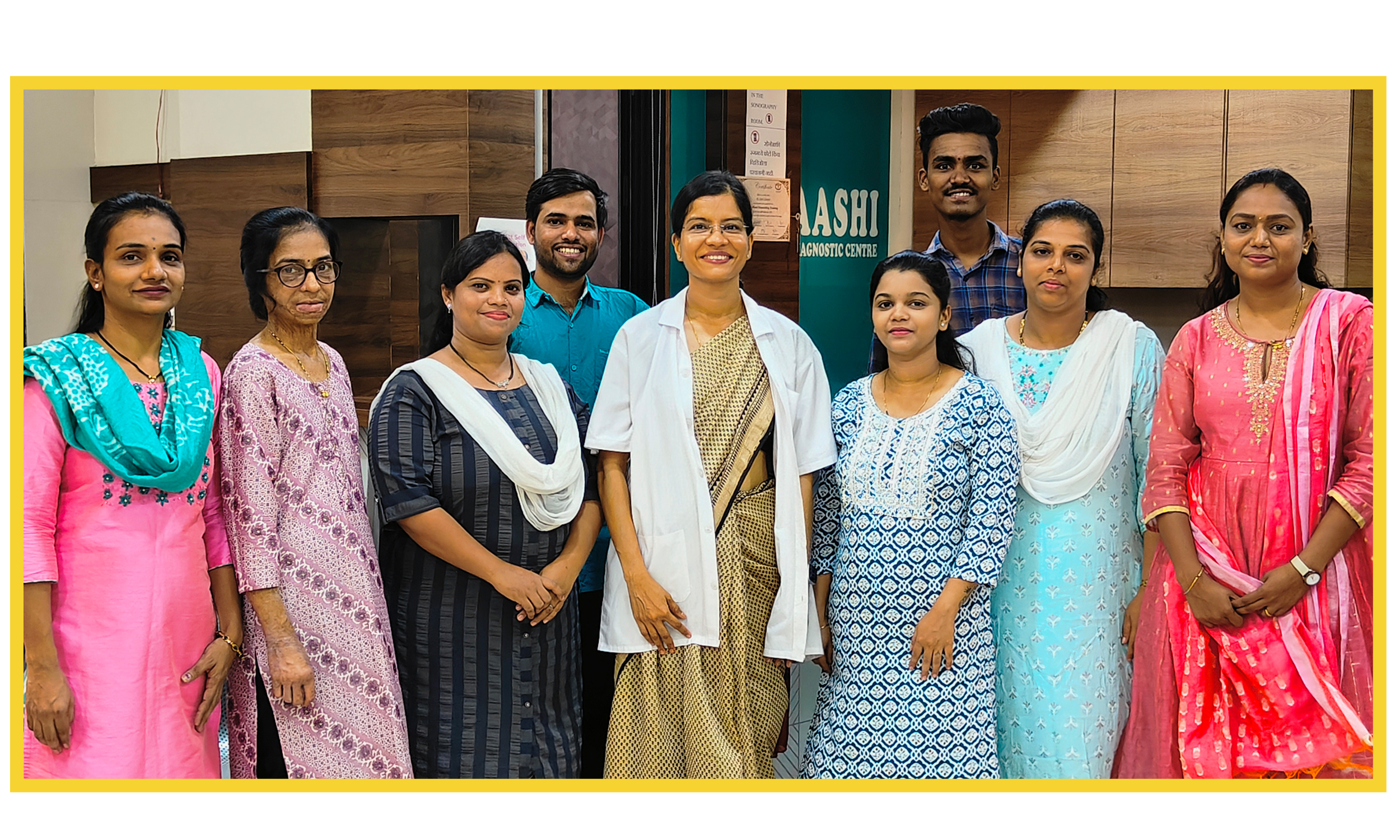 Dr. Kirti Gharat and Staff Members at Aashi Diagnostic Centre, Panvel, Navi Mumbai